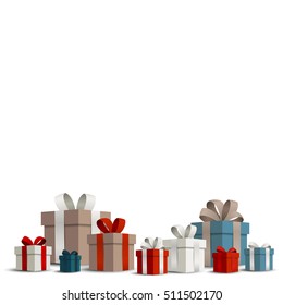 Ilustración vectorial de un diseño navideño con cajas de regalo