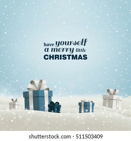 Vector Illustration of a Christmas Holiday Design with Gift Boxes