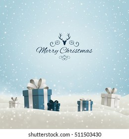 Vector Illustration of a Christmas Holiday Design with Gift Boxes
