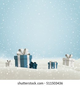 Vector Illustration of a Christmas Holiday Design with Gift Boxes