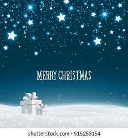 Vector Illustration of a Christmas Holiday Design with Gift Boxes