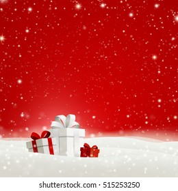 Vector Illustration of a Christmas Holiday Design with Gift Boxes