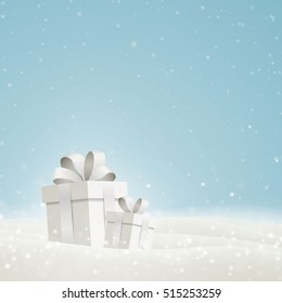 Vector Illustration of a Christmas Holiday Design with Gift Boxes