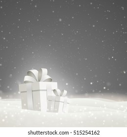 Vector Illustration of a Christmas Holiday Design with Gift Boxes