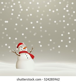 Vector Illustration of a Christmas Holiday Design with a Snowman