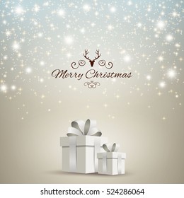 Vector Illustration of a Christmas Holiday Design with Gift Boxes