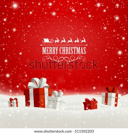 Vector Illustration of a Christmas Holiday Design with Gift Boxes