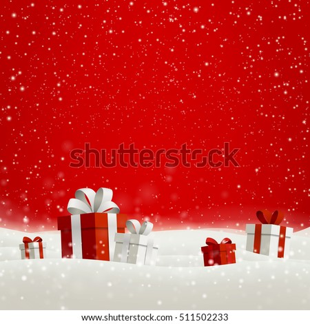 Vector Illustration of a Christmas Holiday Design with Gift Boxes