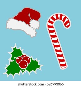 Vector illustration of a Christmas icon set in flat style