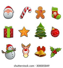 A vector illustration of Christmas icon sets