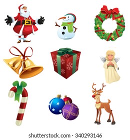 A vector illustration of Christmas icon sets