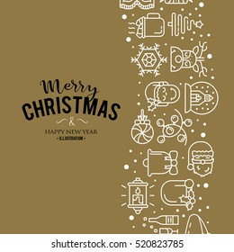 Vector illustration with christmas icons