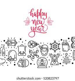 Vector illustration with christmas icons