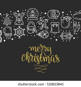 Vector illustration with christmas icons