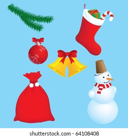 Vector illustration of Christmas icons
