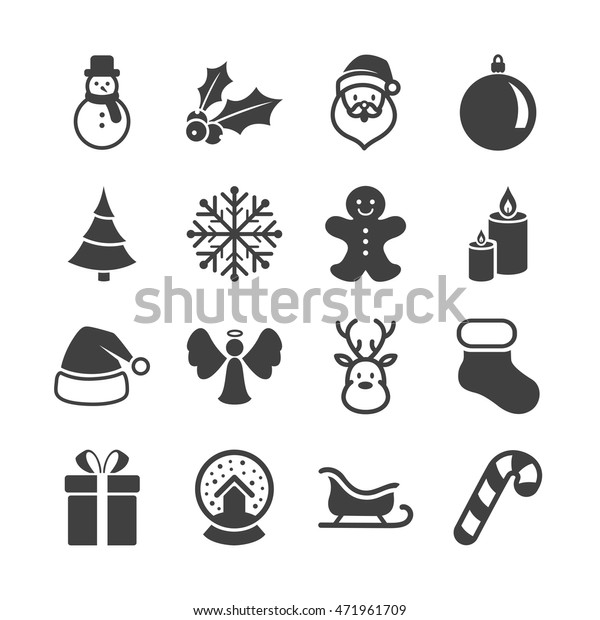 Vector Illustration Christmas Icons Stock Vector (Royalty Free ...