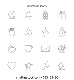 Vector illustration of christmas icons set