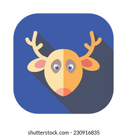 Vector illustration. Christmas icon-style flat. Christmas reindeer.