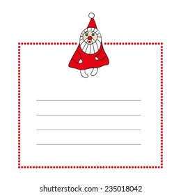 Vector illustration: Christmas identity minimal logo Santa Claus