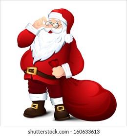 Vector illustration to Christmas with isolated Santa Claus