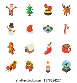 A vector illustration of Christmas Isometric Elements 