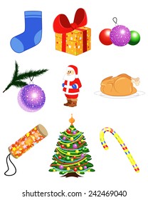 Vector illustration of a christmas items set