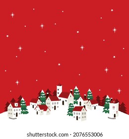 Vector illustration of Christmas landscape.