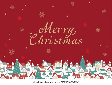 Vector illustration of Christmas landscape.