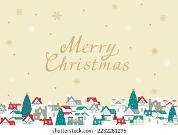 Vector illustration of Christmas landscape.