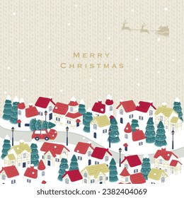 Vector illustration of Christmas landscape.