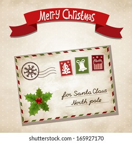 Vector Illustration For Christmas Letter To Santa Claus