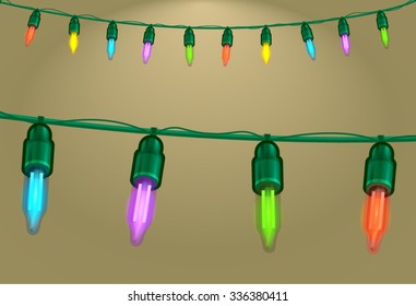 vector illustration of christmas lights