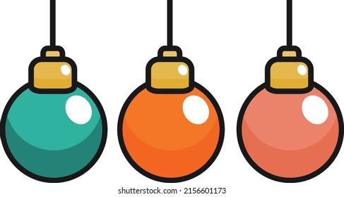
vector illustration of christmas lights, christmas decorations, on a white background