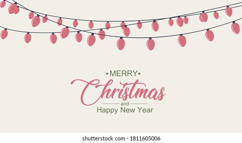 Ilustración vectorial de las luces navideñas. Luces brillantes para el diseño de tarjetas navideñas. Garlands, decoraciones navideñas