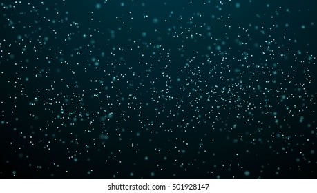Vector illustration Christmas magic glittering color light card background - new year space shimmering particle fly.