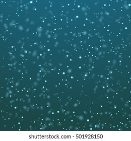 Vector illustration Christmas magic glittering color light card background - new year space shimmering particle fly.