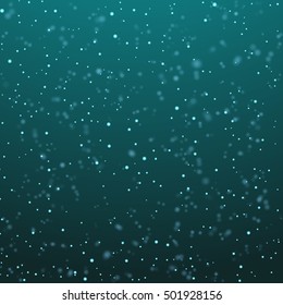 Vector illustration Christmas magic glittering color light card background - new year space shimmering particle fly.