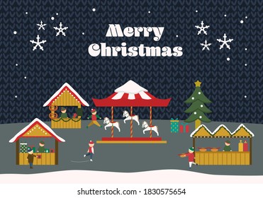 Vector illustration of christmas market