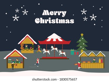 Vector illustration of christmas market