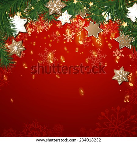 Vector Illustration Christmas Music Background Stock Vector (Royalty Free) 234018232 - Shutterstock