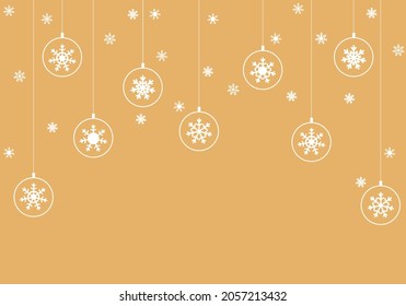 Vector illustration of a Christmas or New Year card, poster, poster or flyer. Greeting card with snowflakes and balls