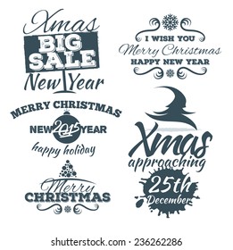vector illustration for Christmas and New Year elements for use in the design, llettering , labels and badges