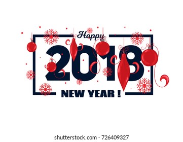 vector illustration. with a Christmas and a new year 2018. graphics for the holiday in the frame. design element for posters, cards, presentations, flyers and covers