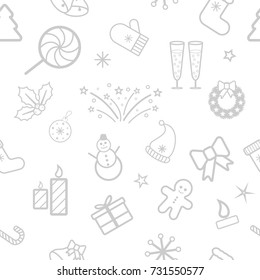 vector illustration of christmas and new year seamless pattern