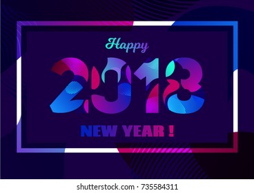 vector illustration. with a Christmas and a new year 2018. graphics for the holiday in the frame. design element for posters, cards, presentations, flyers and covers. style liquid design