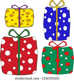 
vector illustration. Christmas, New Year's gifts. Holiday gifts.