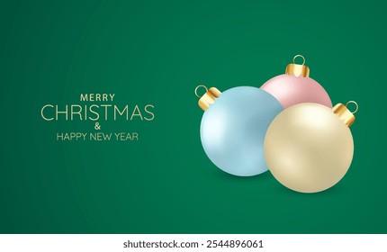 Vector illustration of Christmas and New Years. Christmas composition with Christmas ornament. 
