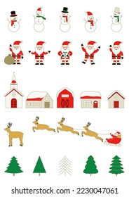 Vector illustration of Christmas objects.