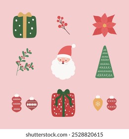 Vector illustration of Christmas objects.