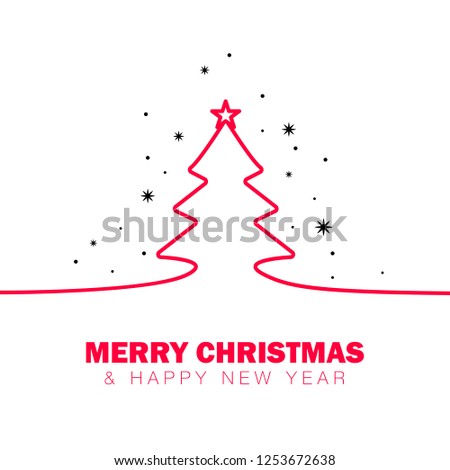 Vector Illustration of Christmas Outline BAckground for Design, Website, Banner. New year and xmas Element Template. Christmas tree